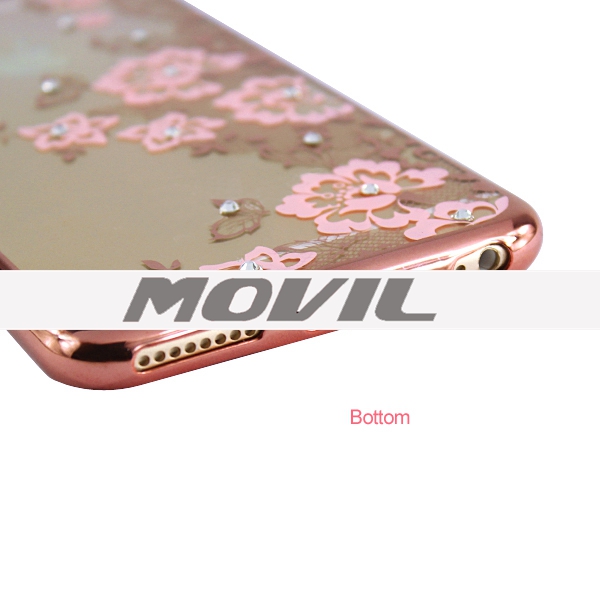 NP-2590 Enchapado TPU Estuches con Diamante para iPhone 6 Plus-9